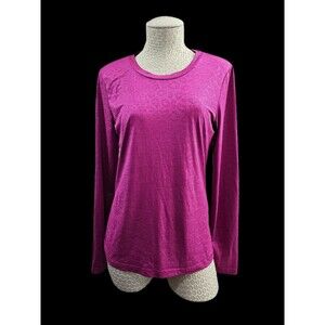 ALK Women's L VINTAGE Ariat LS Cheetah Print Long Sleeve Slinky Tee T-Shirt Top